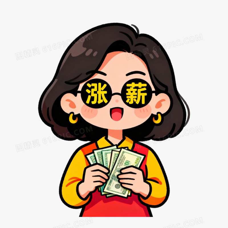 手绘卡通涨薪表情包