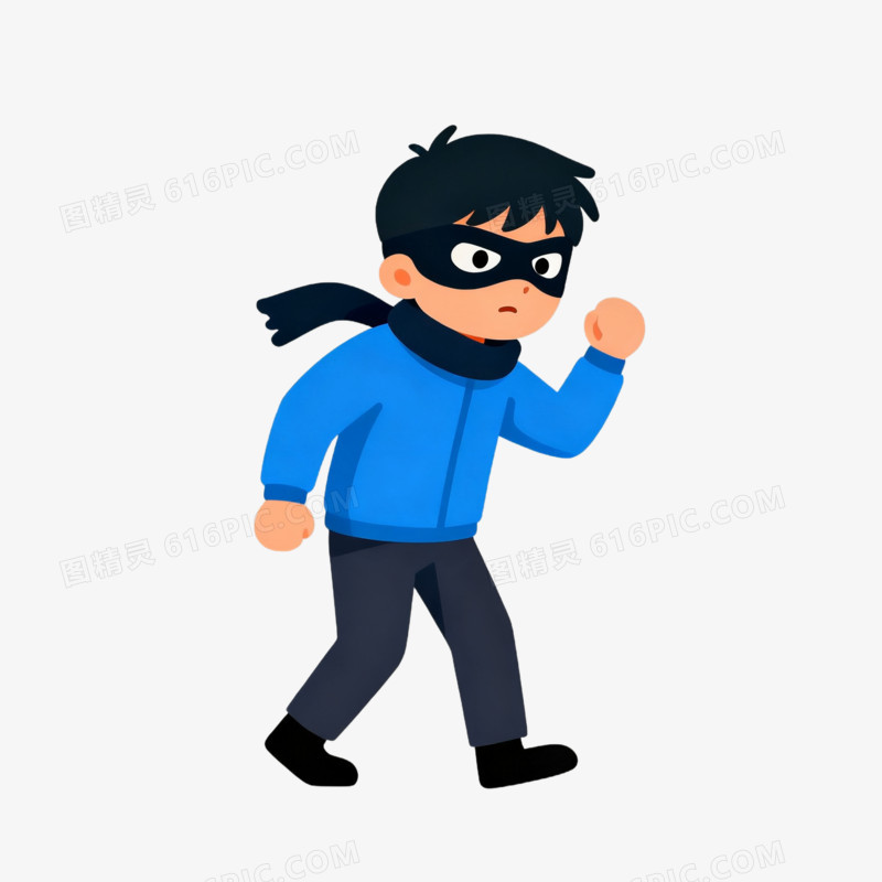 卡通手绘风格坏人形象免抠元素