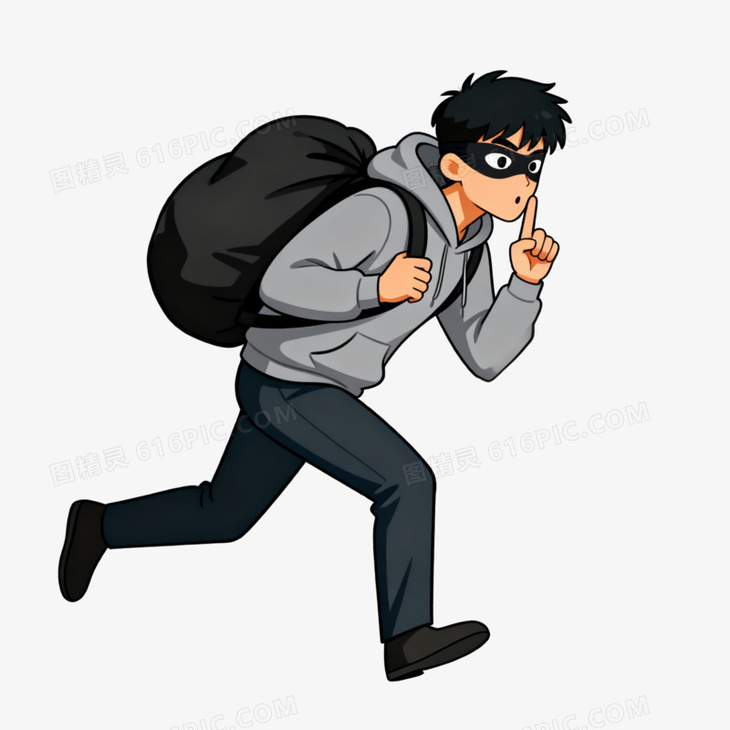 卡通手绘风格坏人形象免抠元素