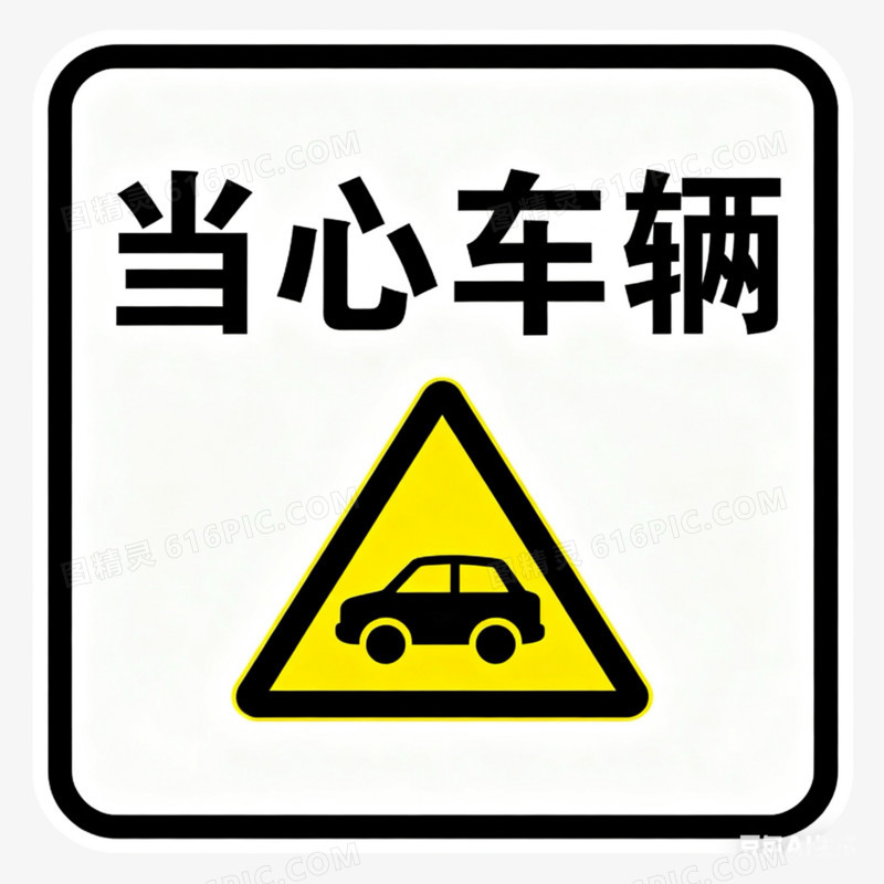 小心车辆当心车辆安全图标免抠元素