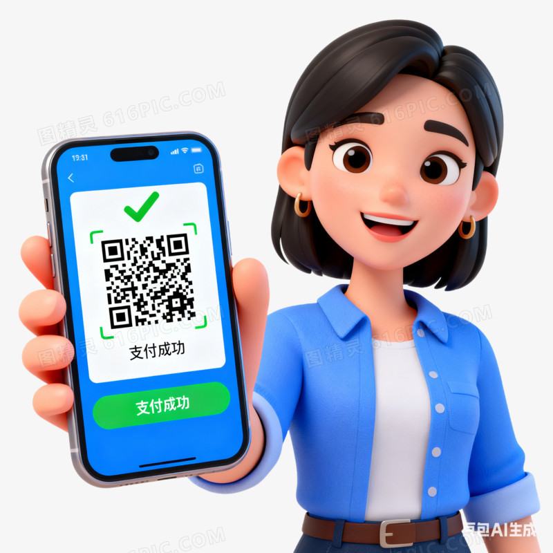 3D风格手机支付免抠元素