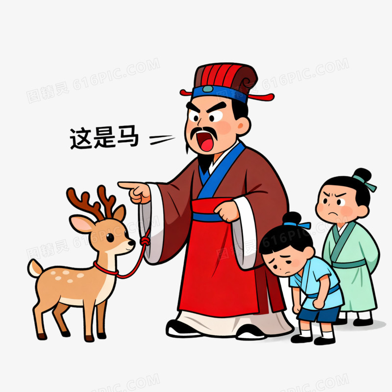 指鹿为马成语寓言故事免抠元素