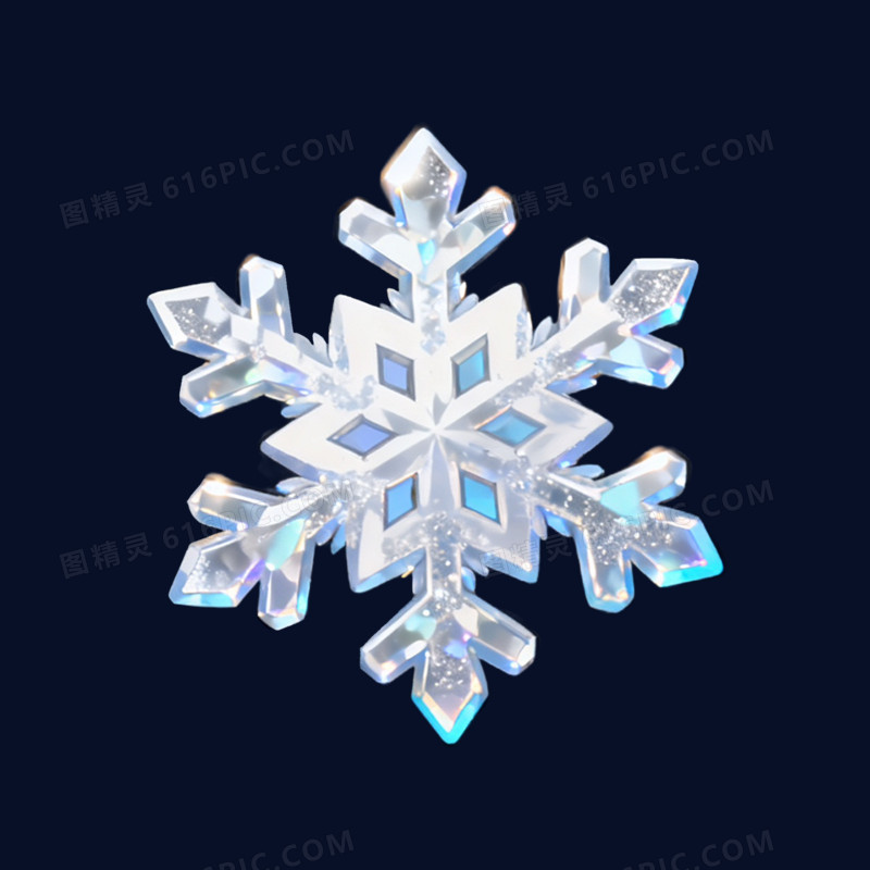 卡通手绘冬季雪花免抠元素