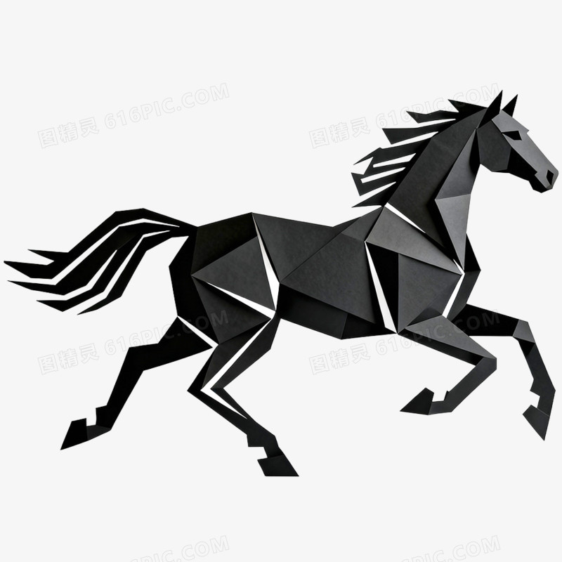 手绘插画马年商务风格骏马形象免抠元素