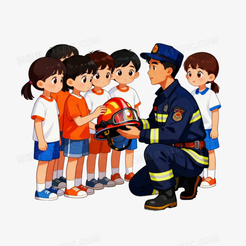 卡通手绘风格消防安全免抠元素