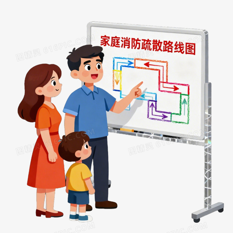 卡通手绘风格消防安全免抠元素