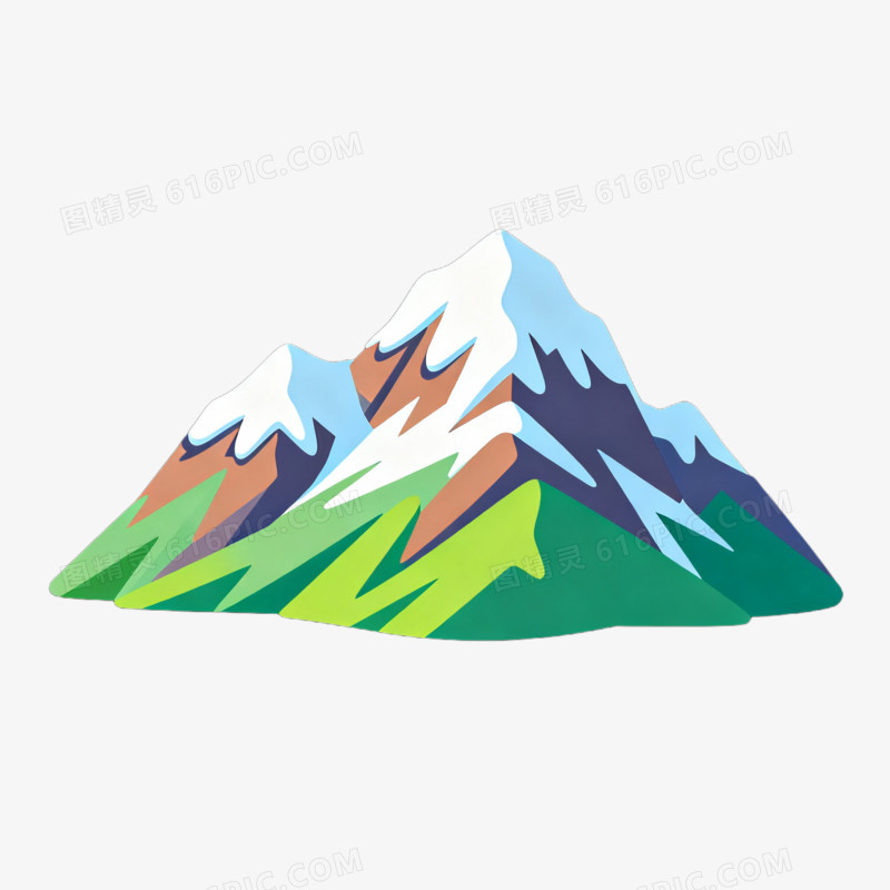 卡通手绘风格山脉免抠元素