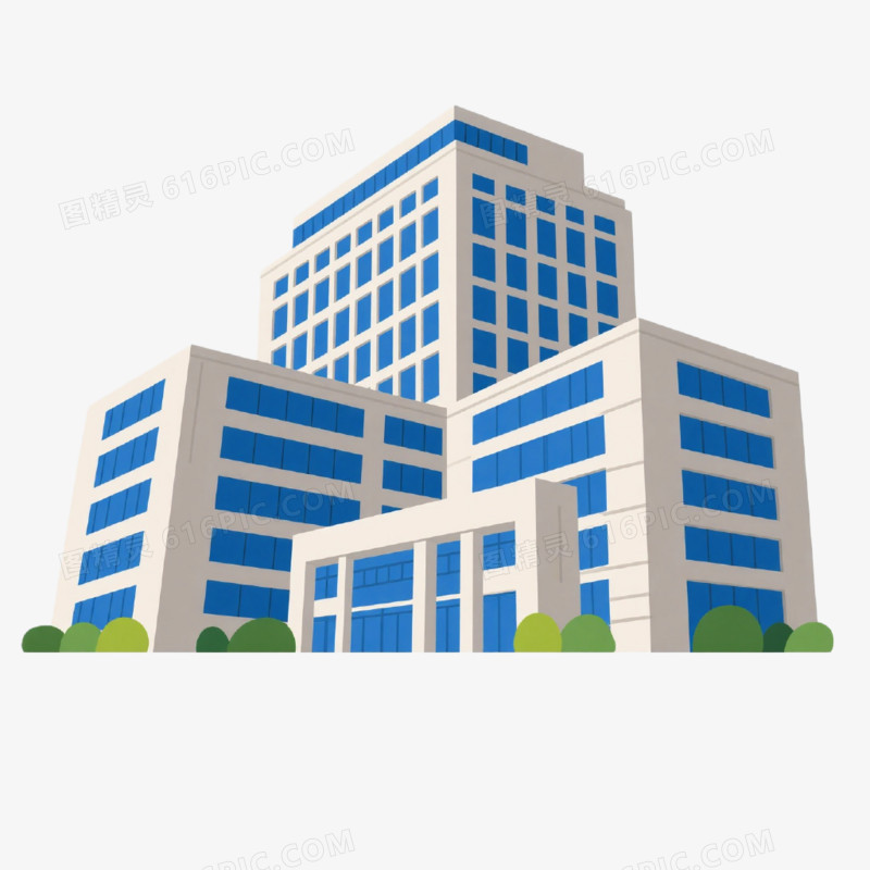 3D插画风格楼房建筑免抠元素