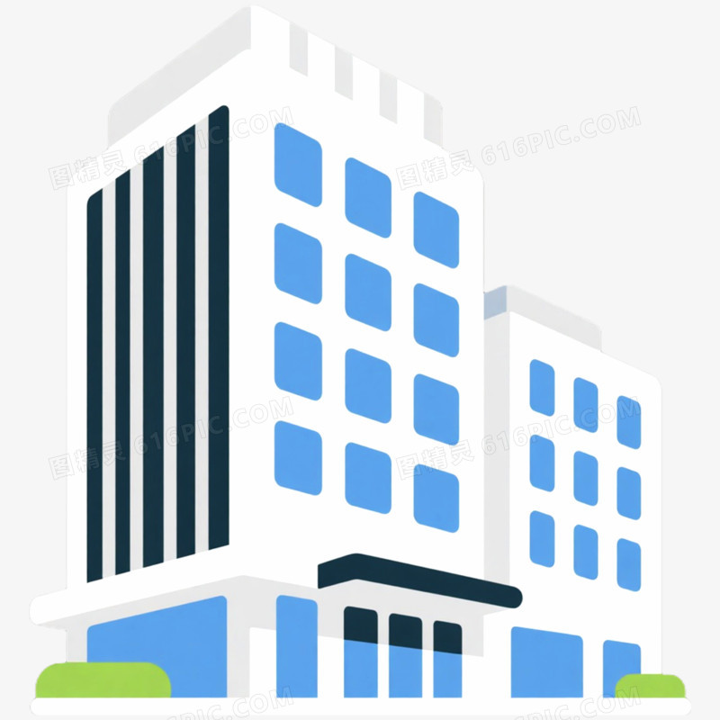 手绘插画楼房建筑免抠元素