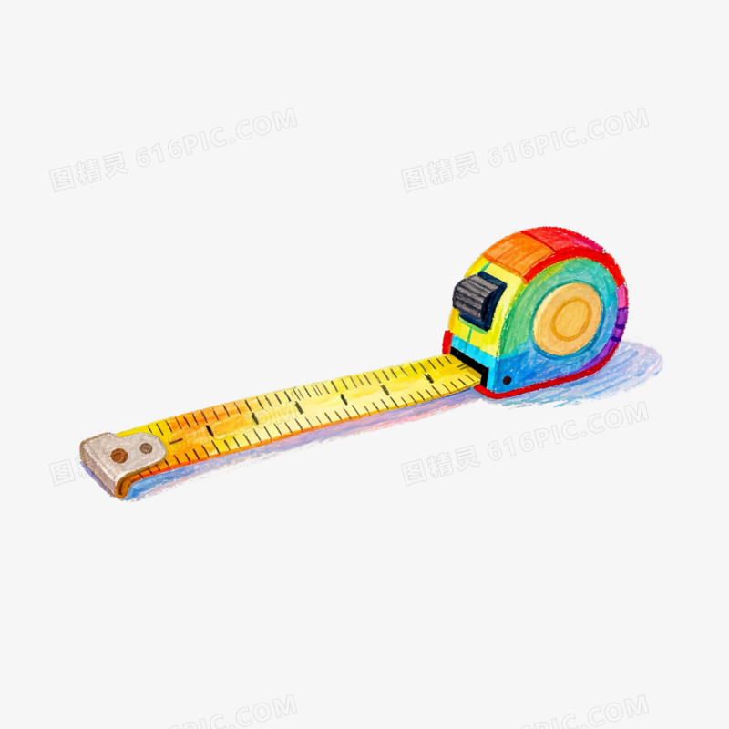 卡通维修工具卷尺尺子免抠元素