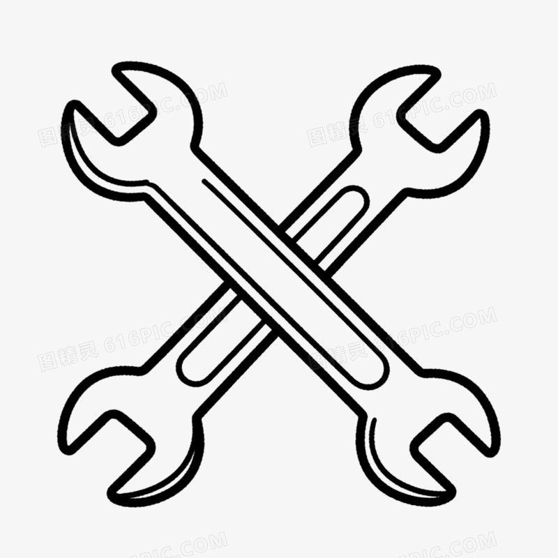 卡通维修工具扳手免抠元素