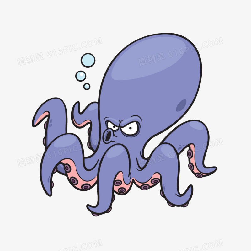 卡通紫色章鱼