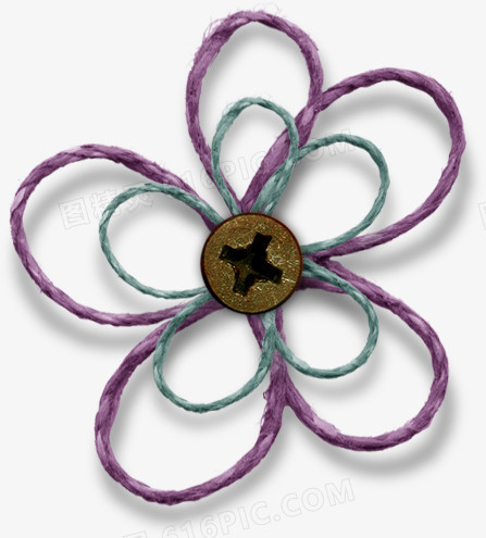 几何形状素材  花朵 线条花朵 装饰 紫色花