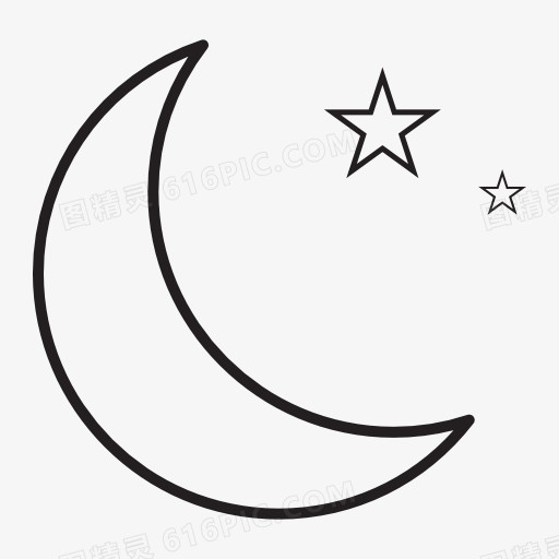 星星月亮标志图标