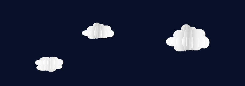 卡通立体折纸云朵