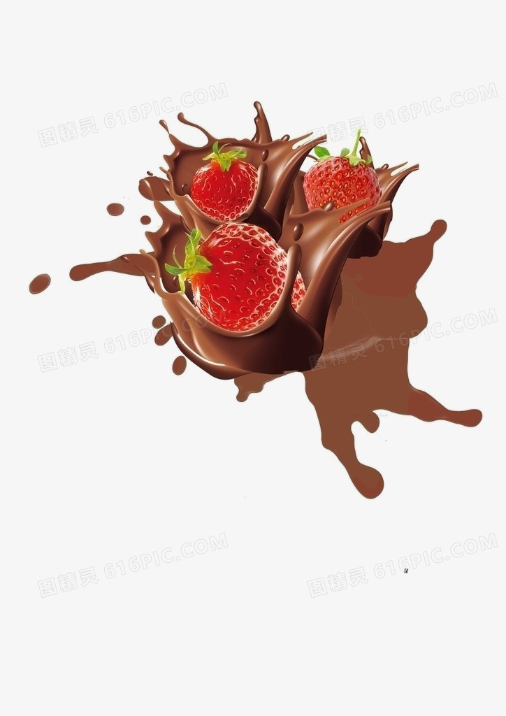巧克力剪影食物素描 草莓巧克力