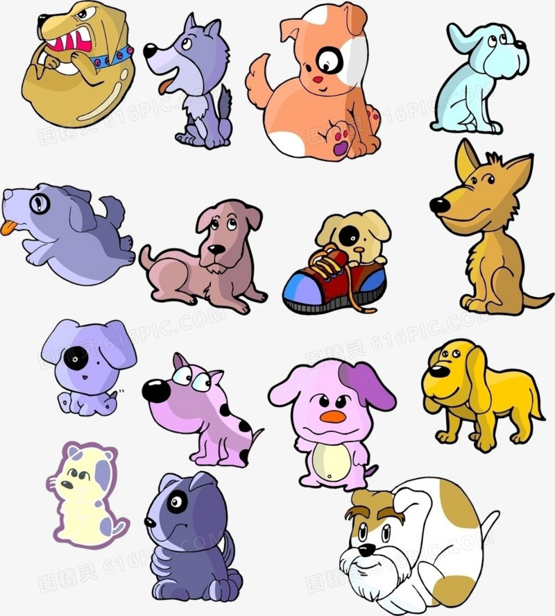 小狗图案卡通狗 各种卡通小狗