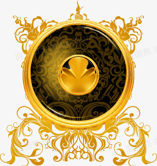 金色奢华花纹圆环