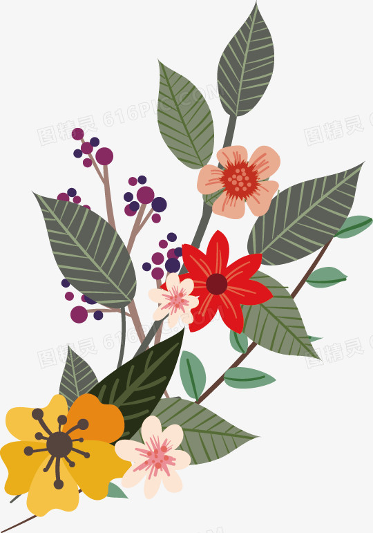 插画花