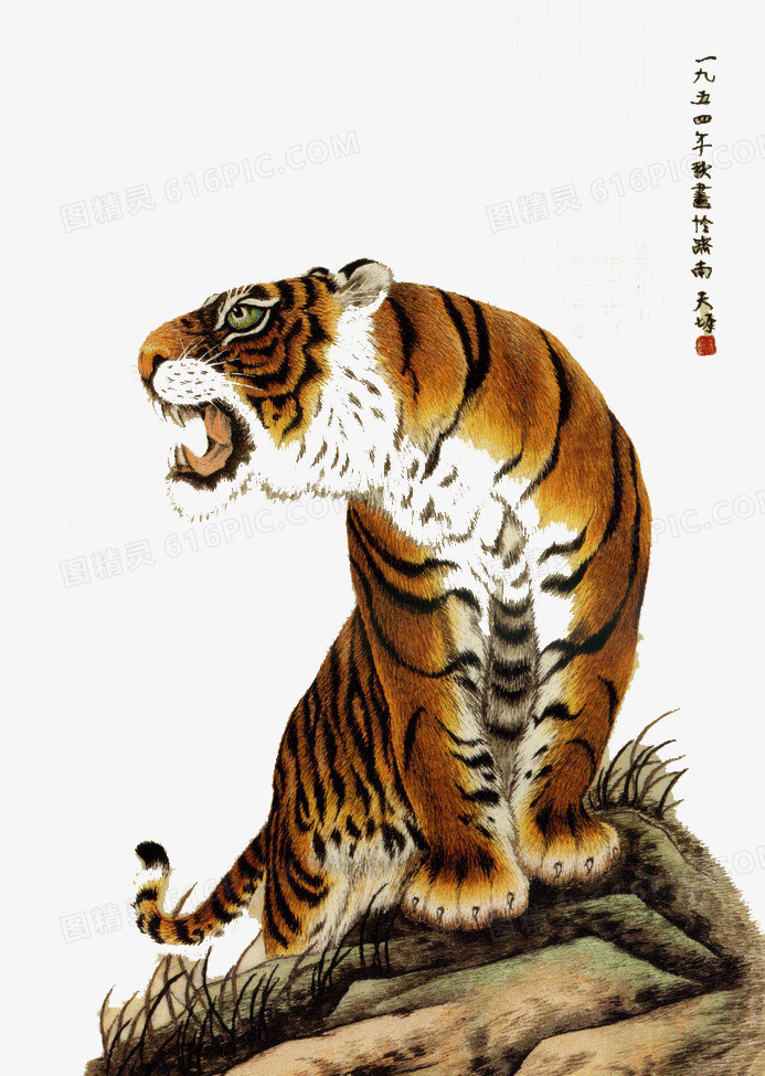 关键词:              国画老虎工笔传统动物绘画书法