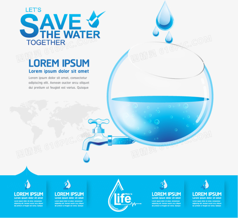 保护水资源环境保护数据化矢量图表