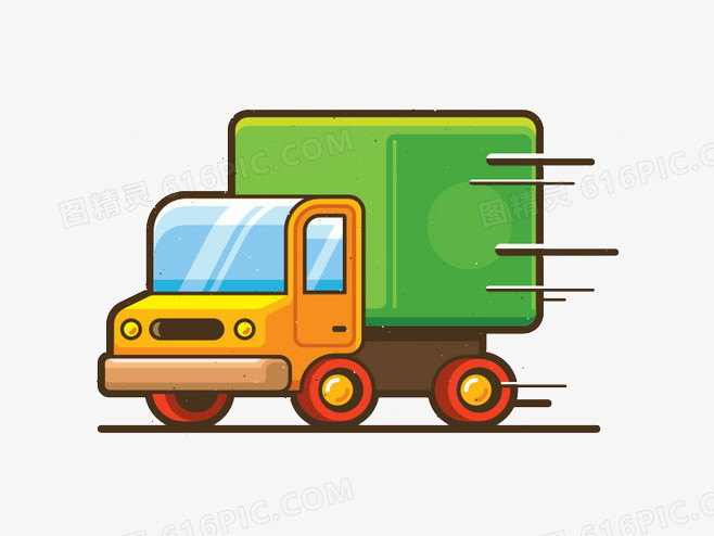 卡通手绘免抠小货车素材pngpsd大卡车小货车png矢量素材pngai矢量商务