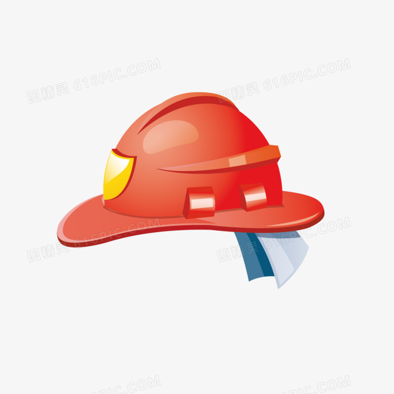 红色消防帽矢量素材