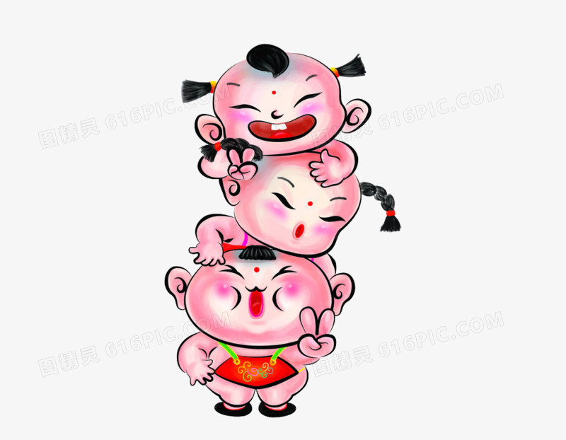 关键词:可爱卡通中国风中国娃娃春节免费春节2017春节海报中国传统