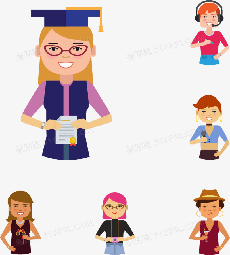 毕业女孩人物素材