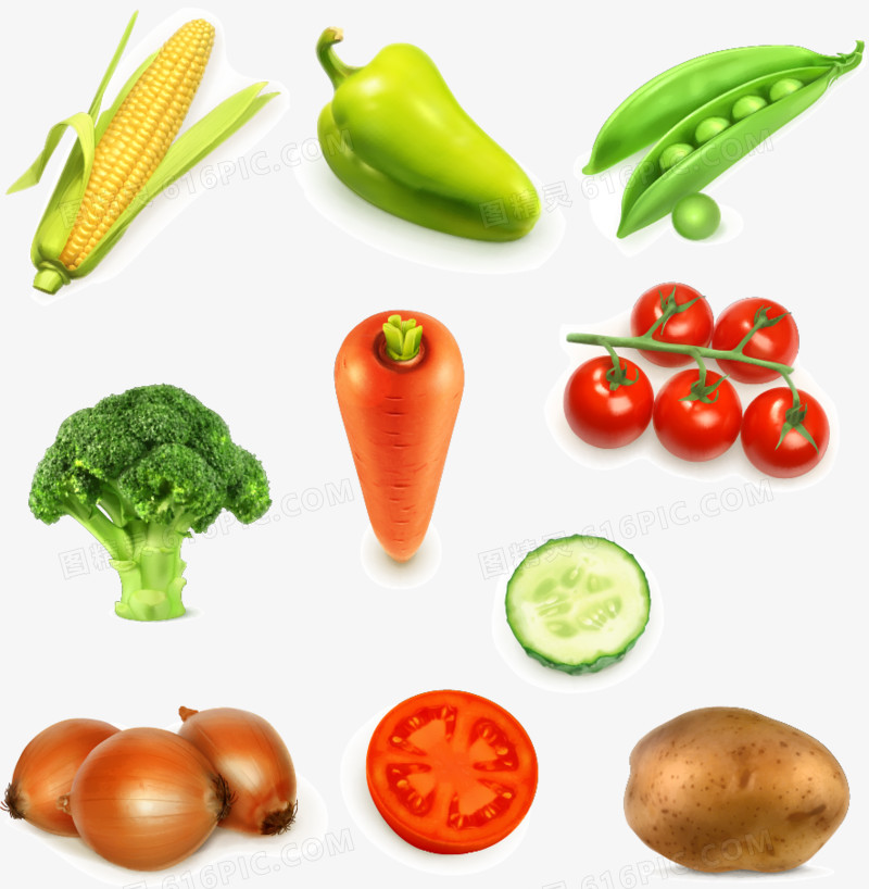 十款新鲜蔬菜设计矢量素材