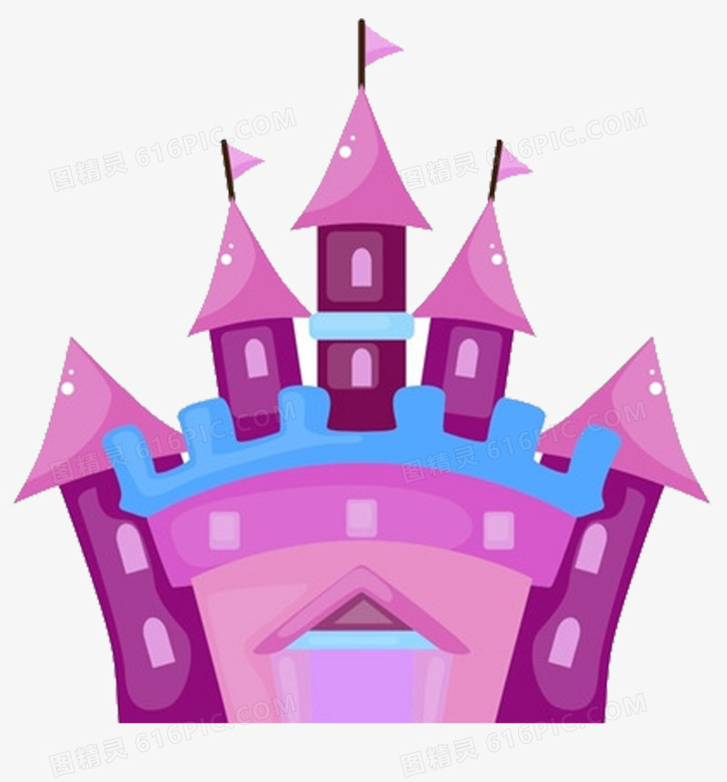 紫色卡通梦幻城堡