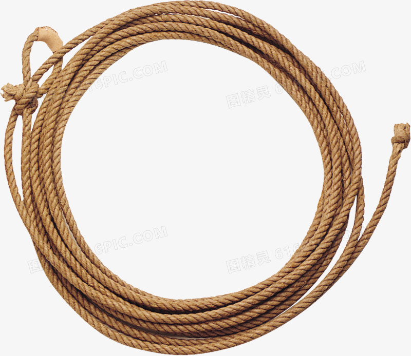 一捆棕色麻绳
