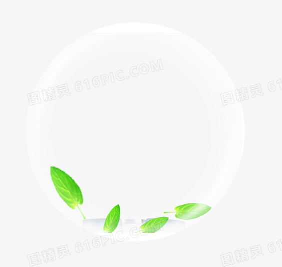 漂浮的小清新气泡绿叶