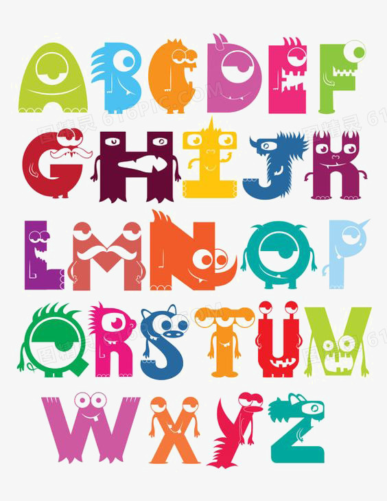 英文字母艺术字英文艺术字体卡通怪兽英文艺术艺术字母s艺术字英文