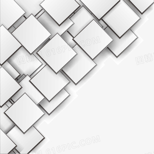 白色层叠方块科技矢量素材
