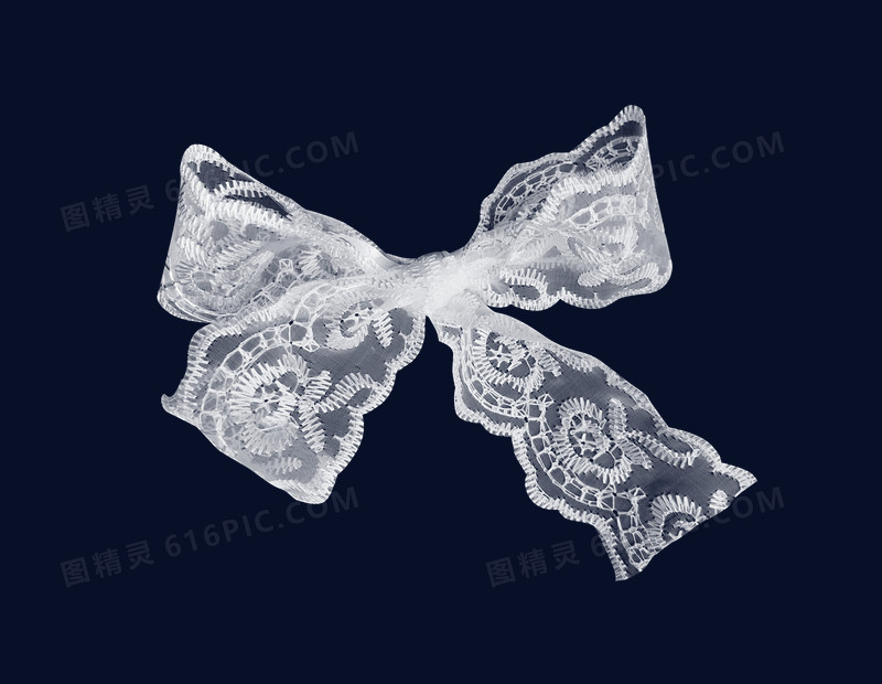 白色透明蝴蝶结丝巾