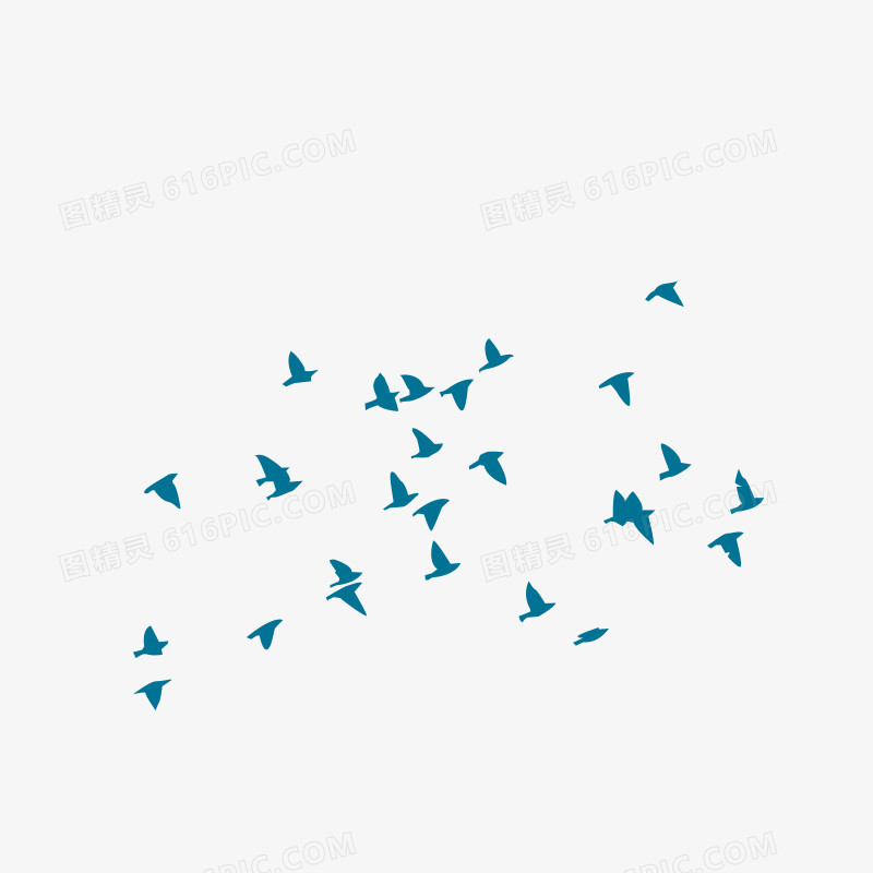 手绘卡通飞翔的鸟群矢量素材