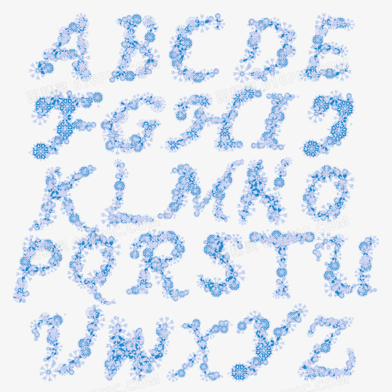 雪花字母字体