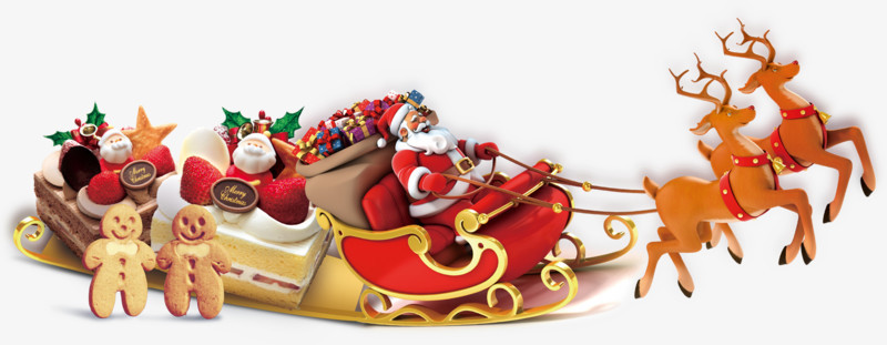 圣诞老人麋鹿饼干姜饼人糖果图案