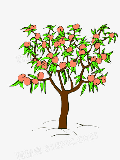 卡通桃树