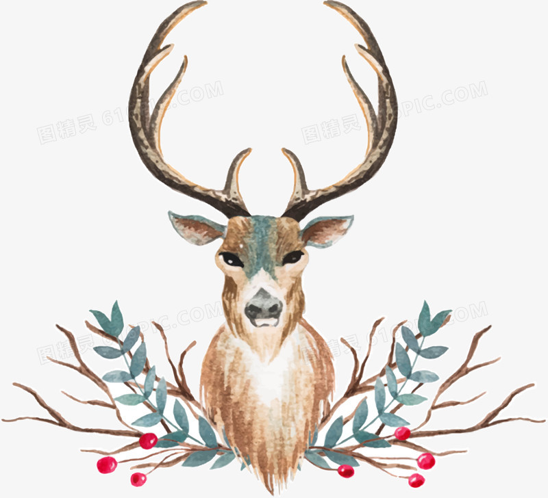 动物手绘鹿动物手绘手绘小鹿卡通可爱手绘动物手绘矢量手绘卡通小人