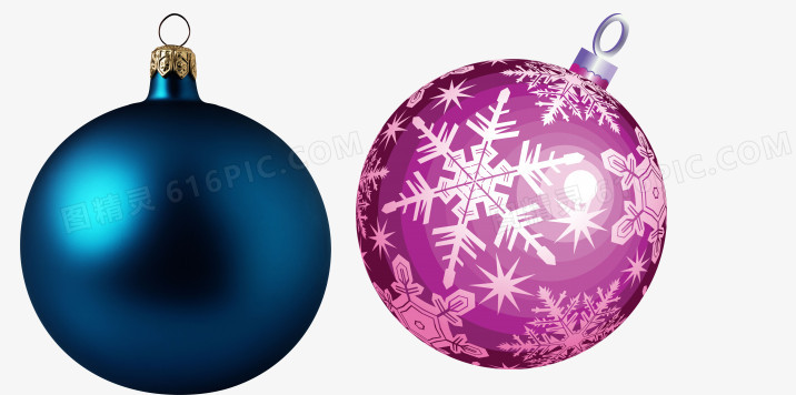蓝色和紫色圣诞球