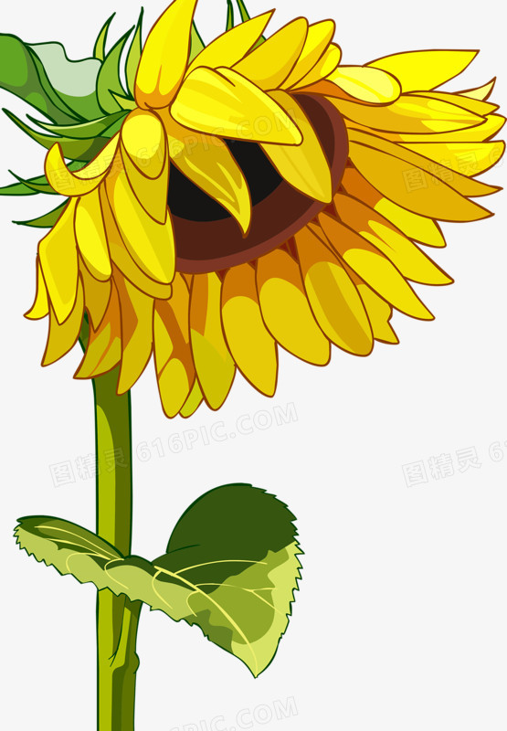 黄色向日葵 手绘向日葵pnpngpng卡通手绘向日