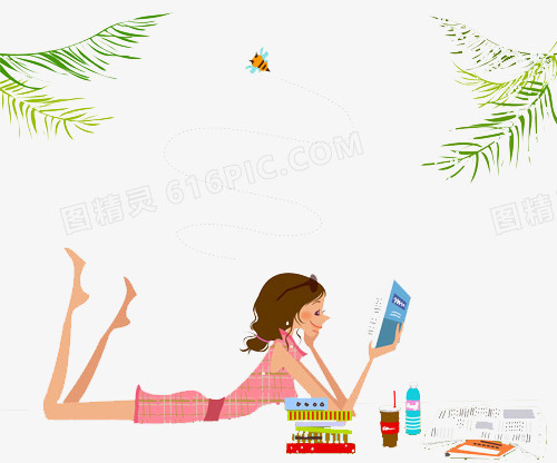 书坐着看书的人躺着看书的小孩pngai卡通手绘男生坐着看书免抠元素