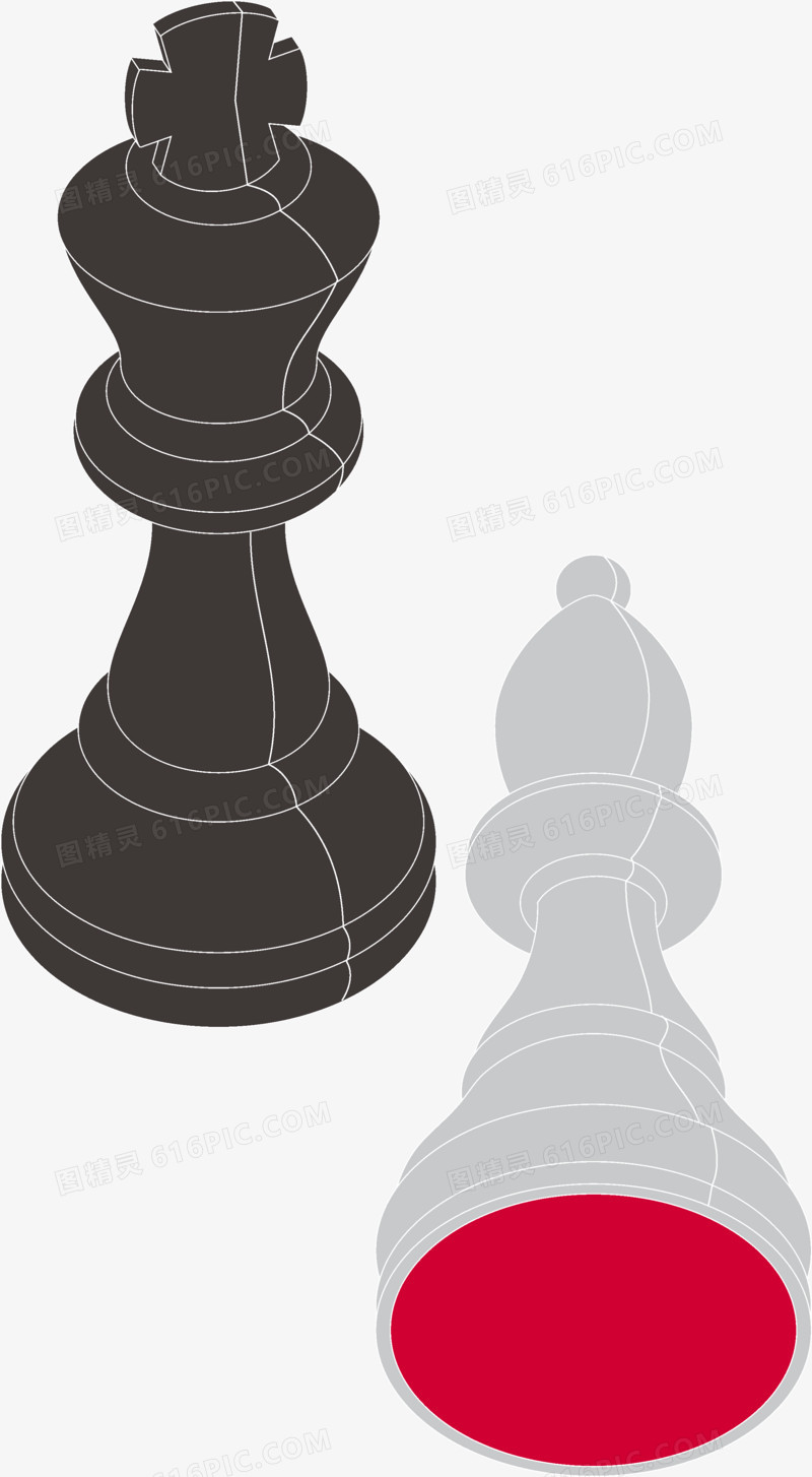 国际象棋棋子透明水晶优美国际象棋pngpsd商务国际象棋png矢量手绘