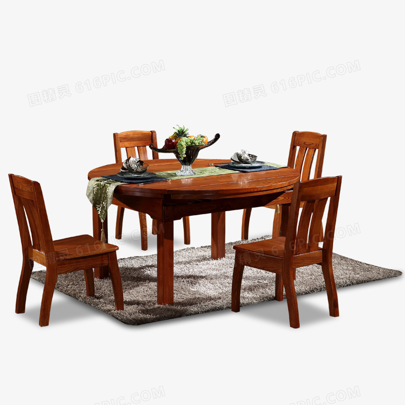 产品实物实木桌椅地毯