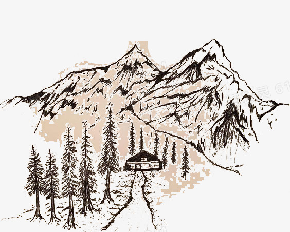 手绘大山