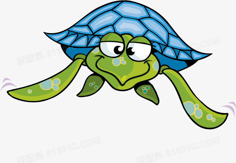 卡通乌龟蓝色海龟