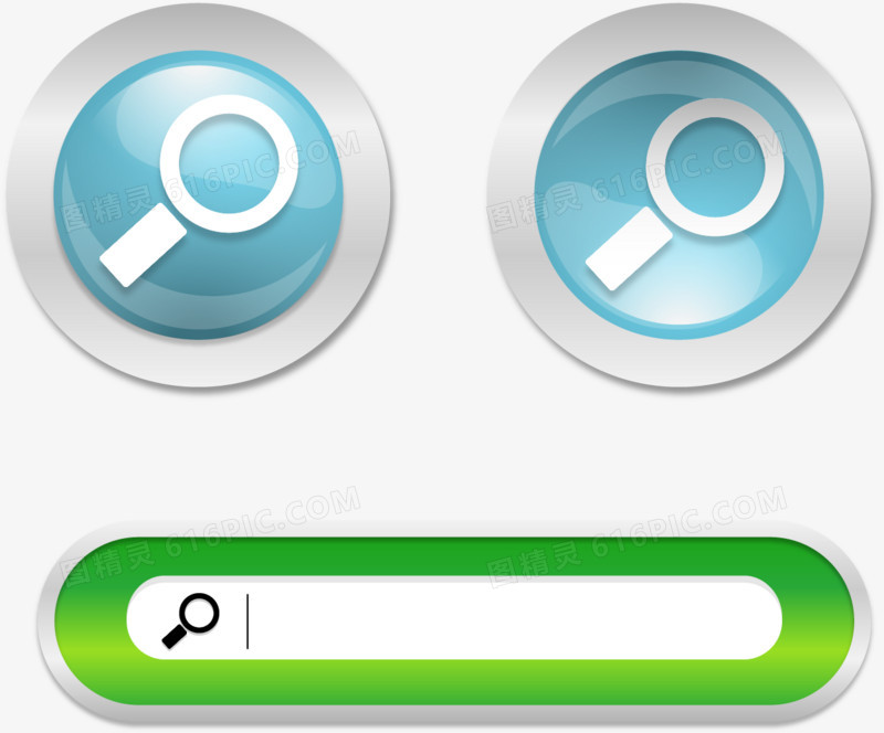 矢量手绘放大镜查找按键