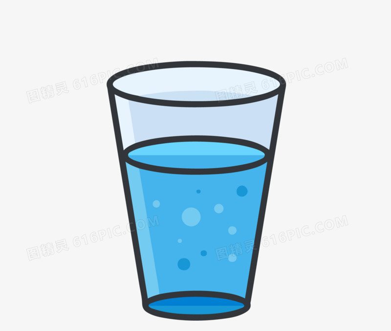 蓝色水杯矢量图